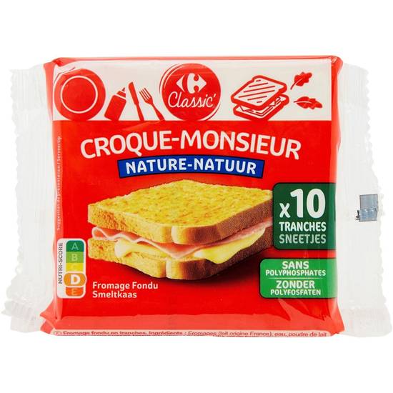 Carrefour Classic' - Fromage en tranches croque-monsieur nature ( 10 pièces)