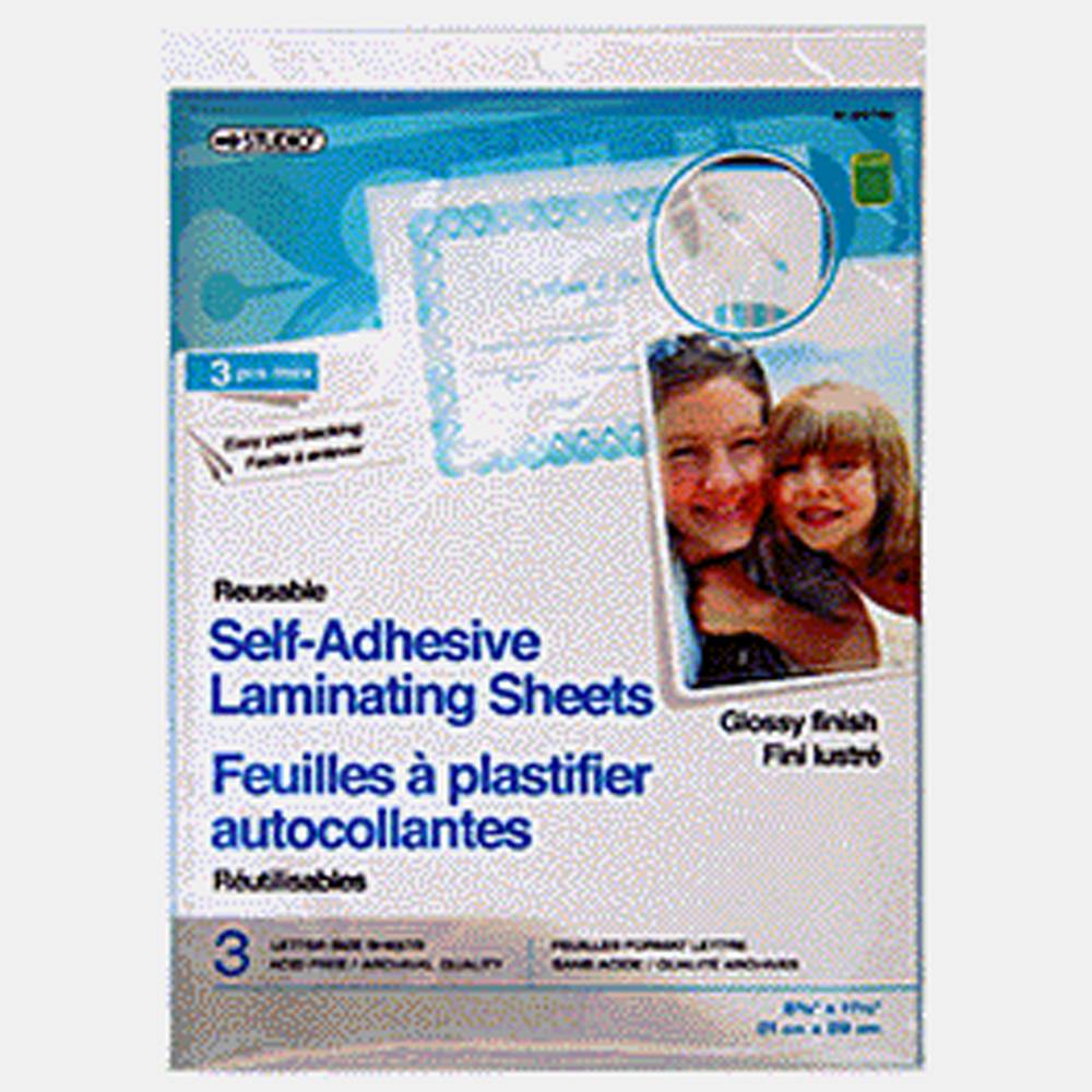 Self-Adhesive Laminating Sheets, 3 Pack