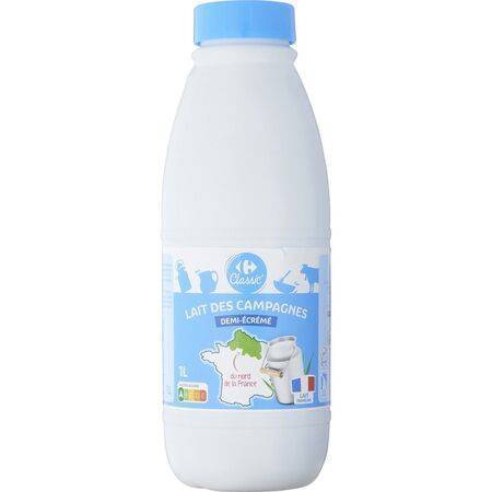 Carrefour Classic' - Lait demi écrémé (1 L)