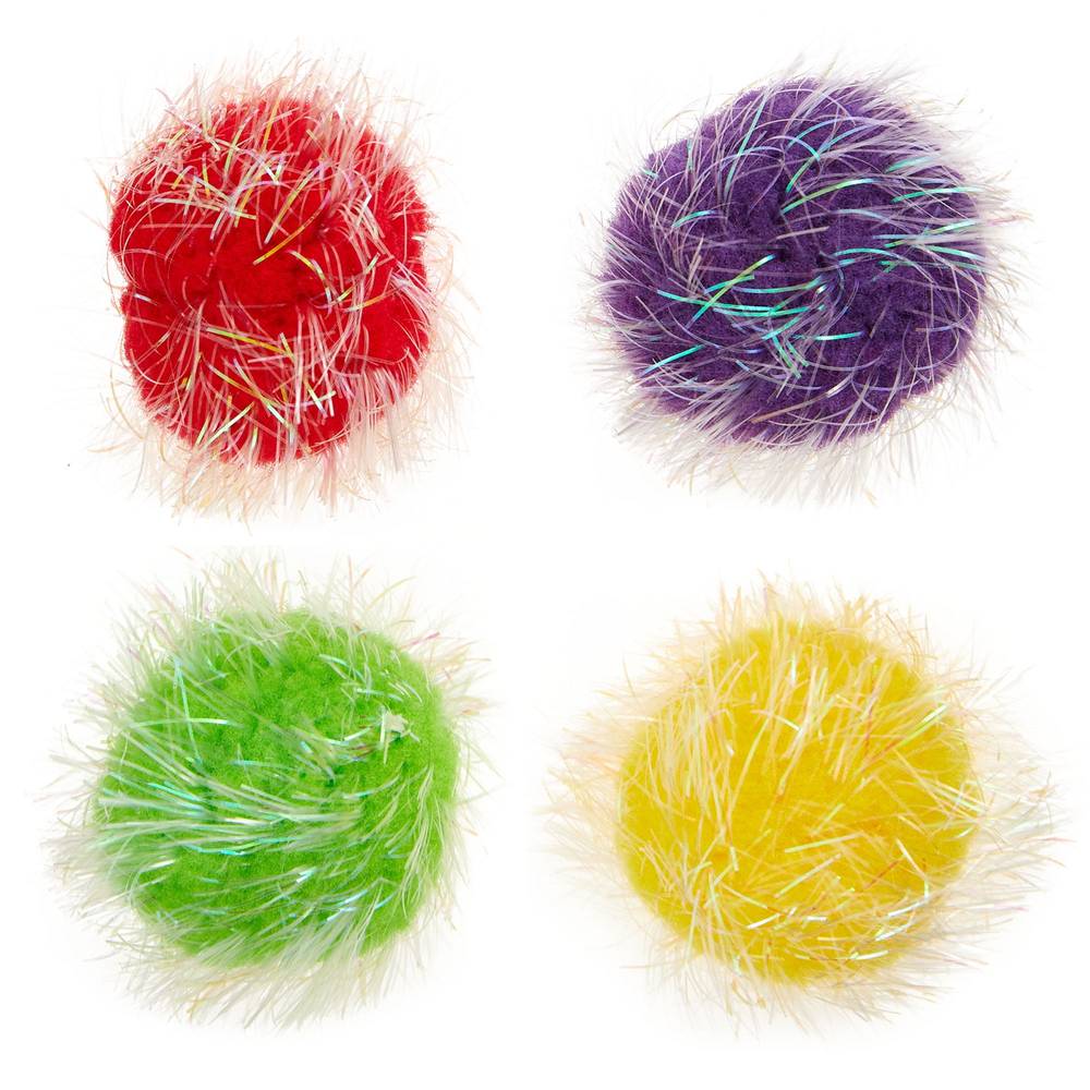 Whisker City Tinsel Balls Cat Toys (assorted color)