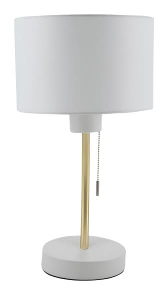 Realspace™ Belsi Executive Shaded Desk Lamp With USB-Charging Port, 19"H, White