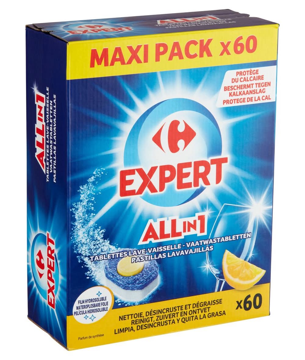 Carrefour Expert All in 1 Tablettes Lave-Vaisselle Maxi Pack 60 x 17 g