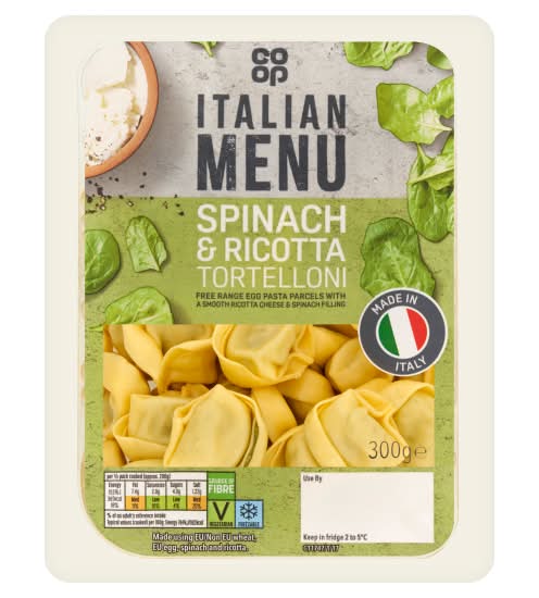 Co-op Italian Menu Spinach & Ricotta Tortelloni (300g)