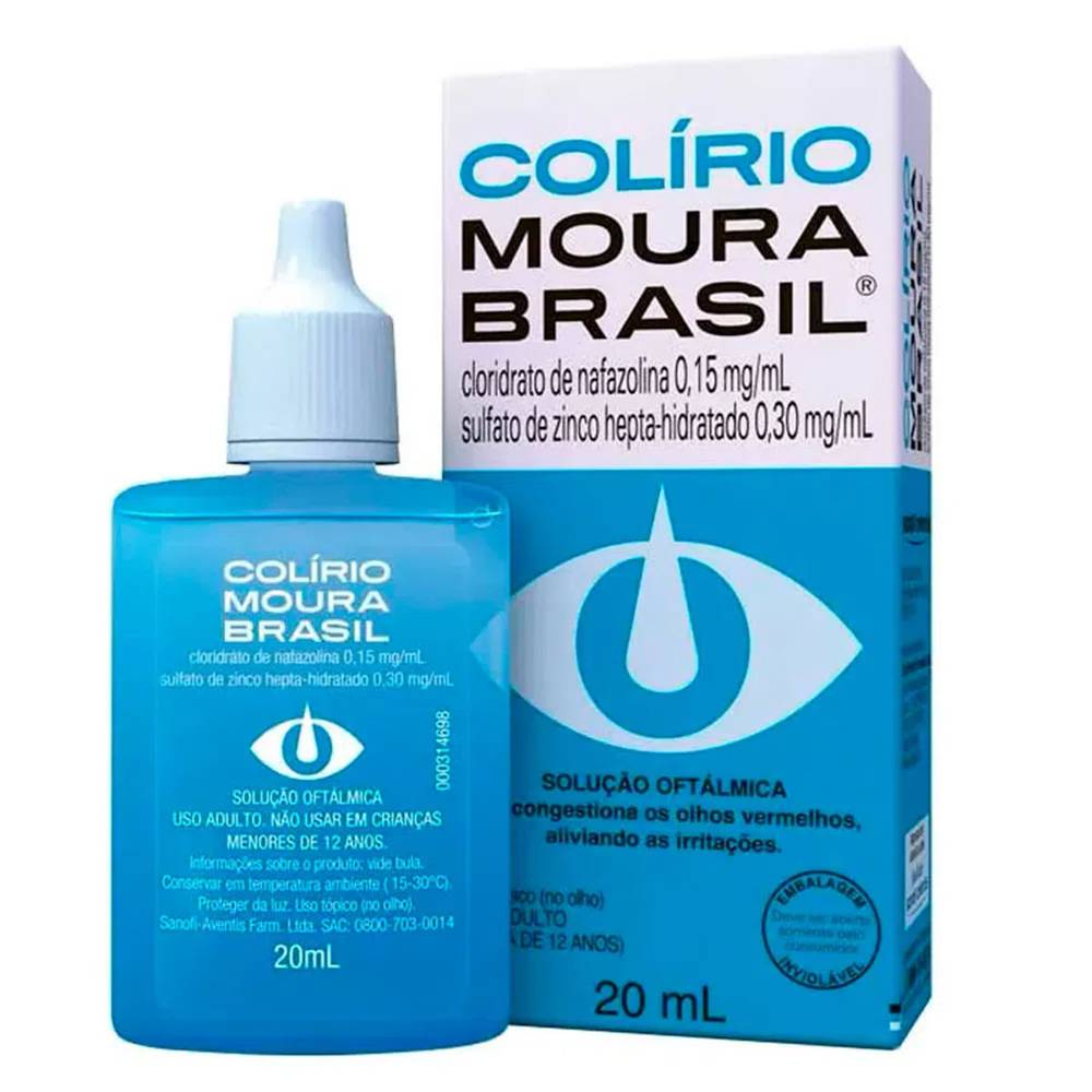 Moura brasil cloridrato de nafazolina 0,15 mg/ml + sulfato de zinco heptaidratado 0,30 mg/ml