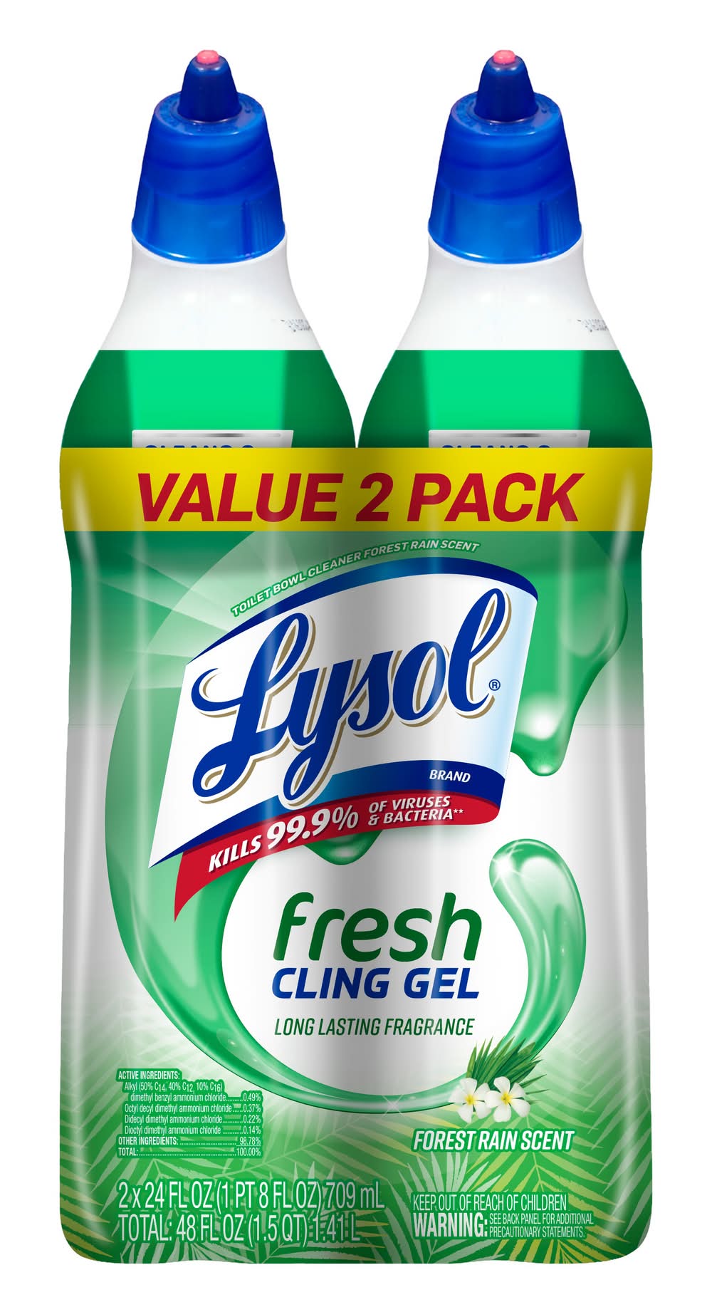 Lysol Cling & Fresh Forest Rain Scent Toilet Bowl Cleaner (48 fl oz)