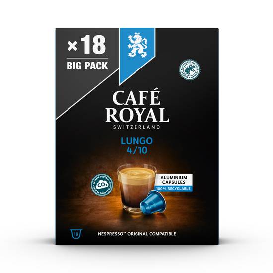 Café Royal - Café capsules compatibles nespresso lungo n°4 (18 pièces)