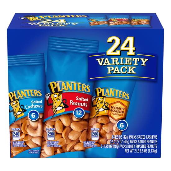 Planters Nuts Cashews and Peanuts Variety pack (24 ct)