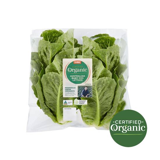 Coles Organic Baby Cos Lettuce 2 pack