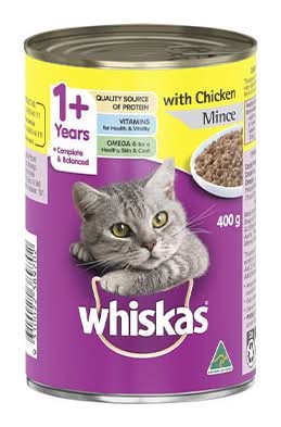 Whiskas Chicken Mince Wet Cat Food Can 400G