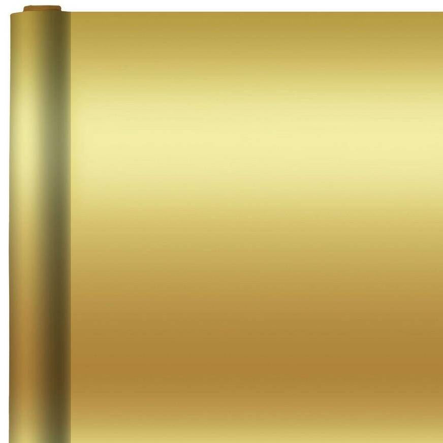 Party City Jumbo Gift Wrap, 12' x 30'', Gold