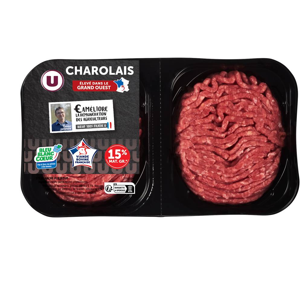 Produit U - Steak haché 15% mg charolais grand ouest