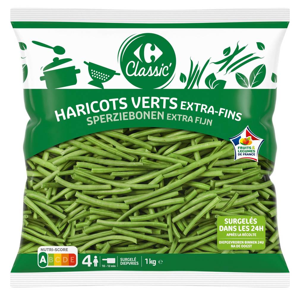 Haricots verts extra-fins CARREFOUR CLASSIC' - le sachet d'1Kg