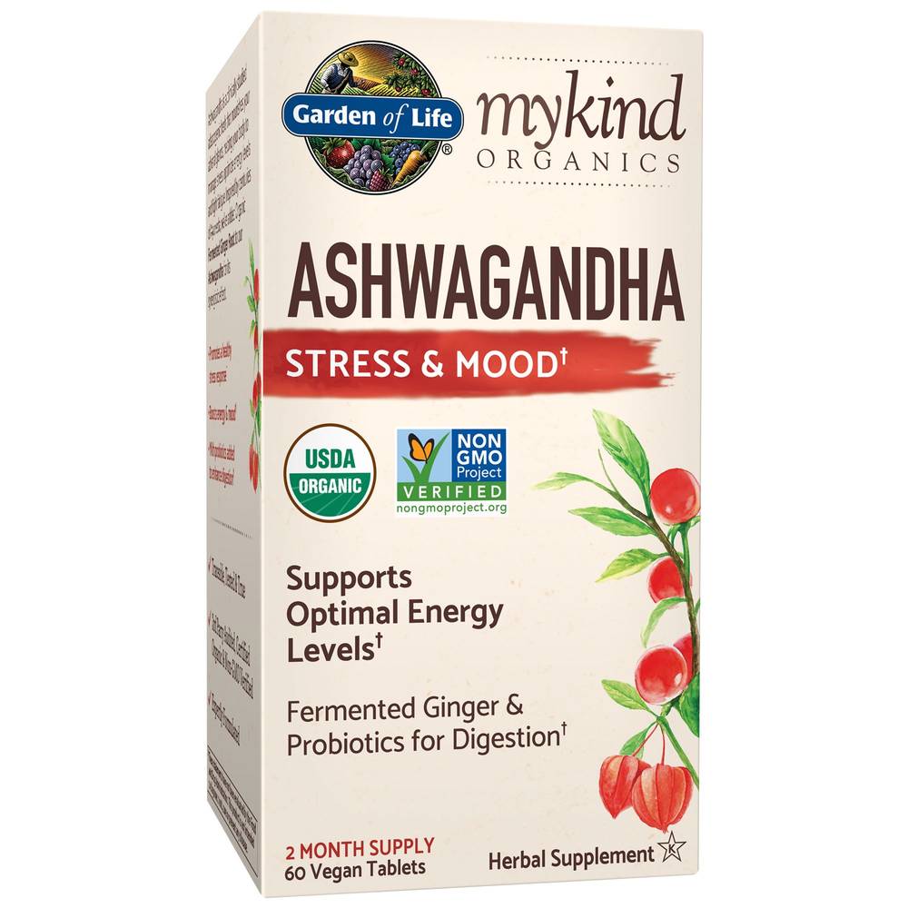 Mykind Organics Ashwagandha For Stress & Mood (60 Vegan Tablets)