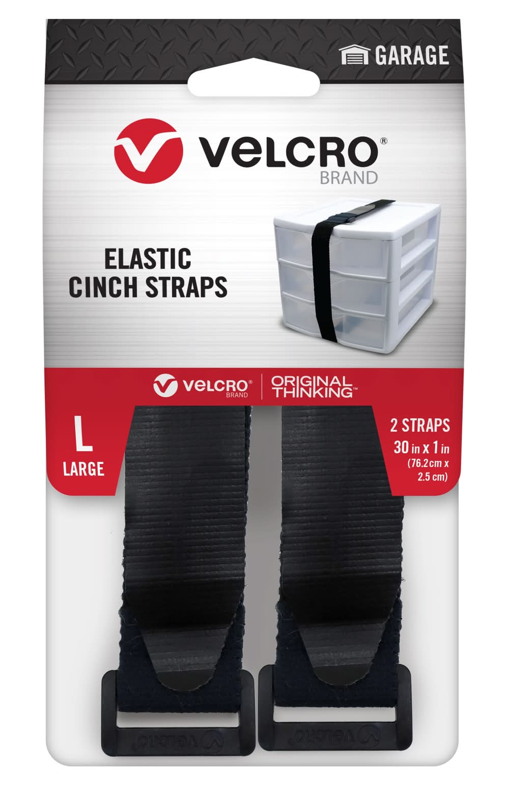 VELCRO Brand Elastic Cinch Straps 28-5/16-in Elastic Holddown Brick to Wood 2 -Pack