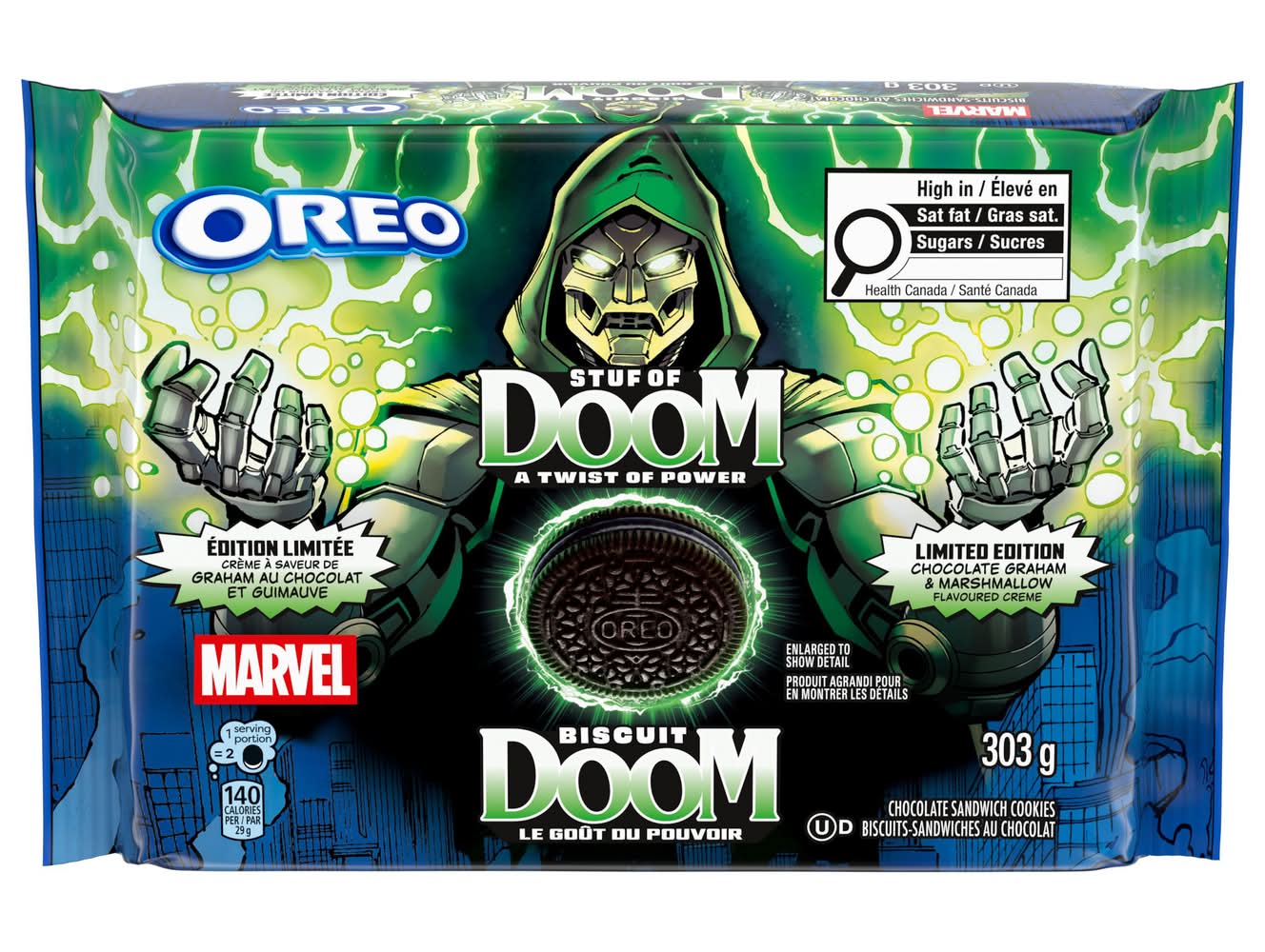 Oreo Limited Edition Marvel Stuf Of Doom Sandwich Cookies, Chocolate Graham & Marshmallow (303 g)