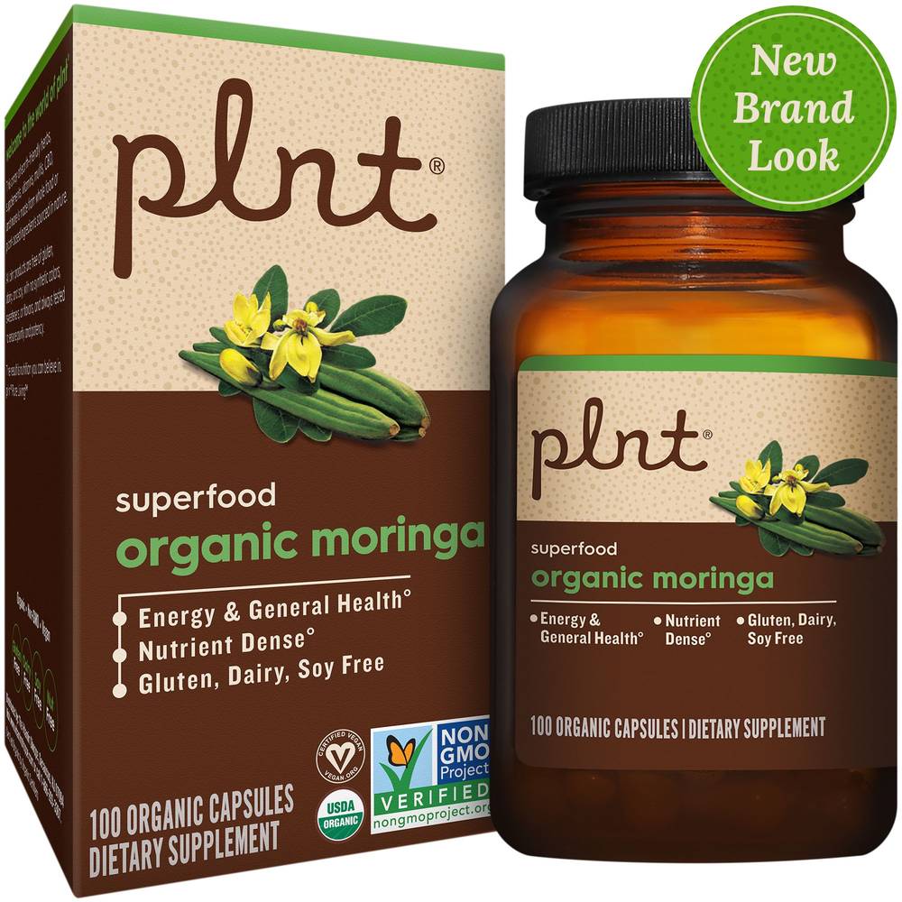 plnt Superfood Organic Moringa Capsules 1000 mg (100 ct)