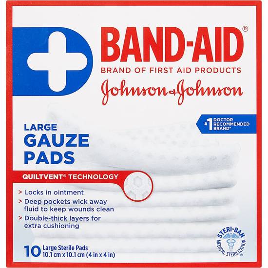 Band-Aid Gauze Pads, Large (10 ea)