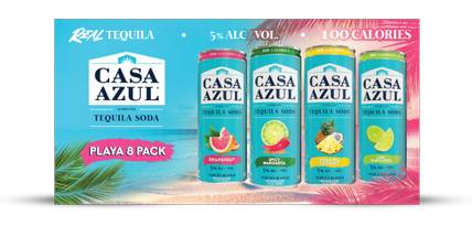 Casa Azul Tequila Soda Playa pack, Assorted (8 x 12 fl oz)