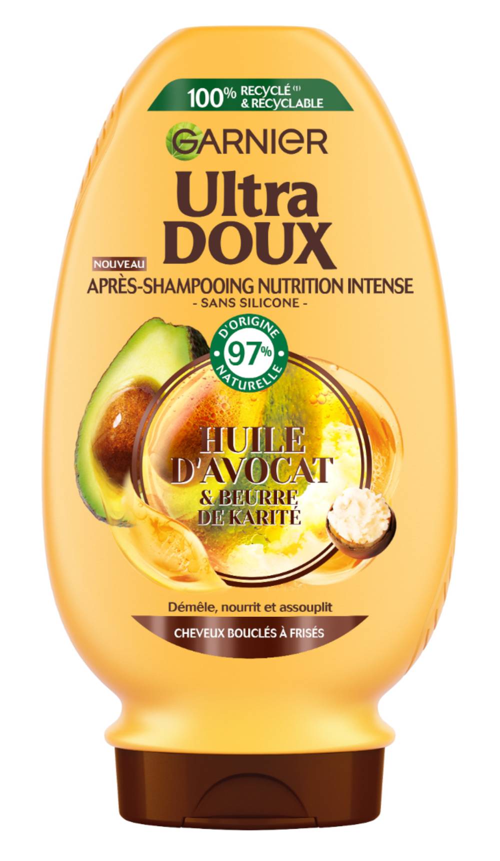 Garnier - Ultra doux après-shampooing à l'huile d'avocat & beurre de karité (250ml)