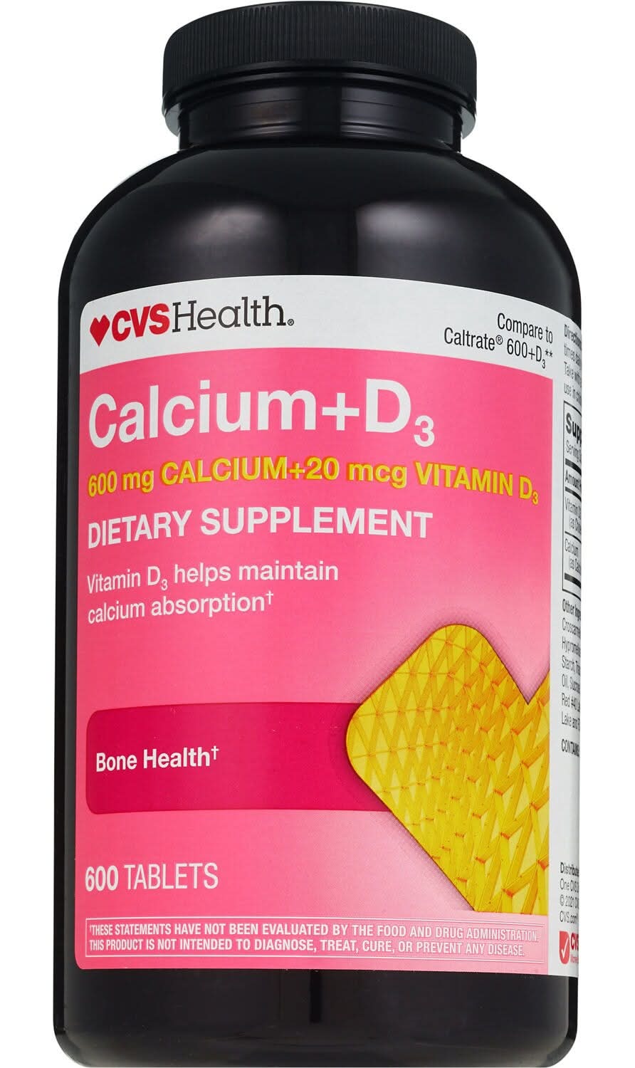 Cvs Calcium & Vitamin D3 Tablets, 600 Ct