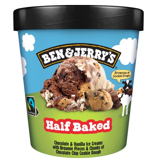 Ben & Jerry's Chocolate-Vanilla, Half Baked Ice Cream (465ml)