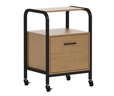 Real Living Wood & Metal File Rolling Storage Cart