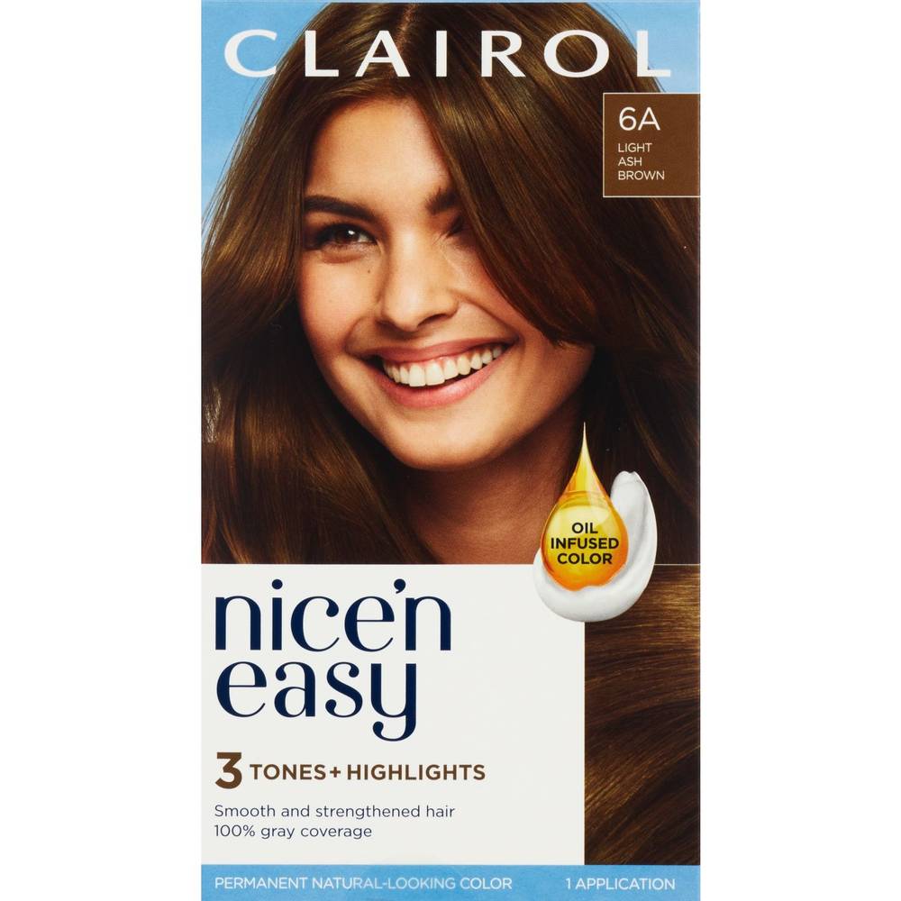 Clairol Nice'N Easy Permanent Hair Color, 6A Light Ash Brown