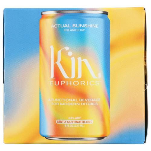 Kin Euphorics Sunshine Rise And Glow Functional Beverage 4 Pack Case