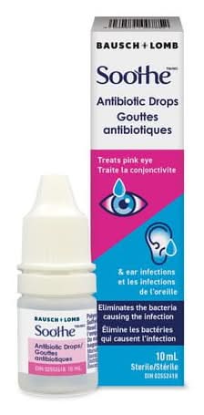 Bausch + Lomb Soothe Antibiotic Drops For Eyes & Ear Infections (10 ml)