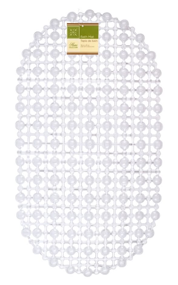 Home Collection Pvc Bath Mat, 25x13 in, Clear