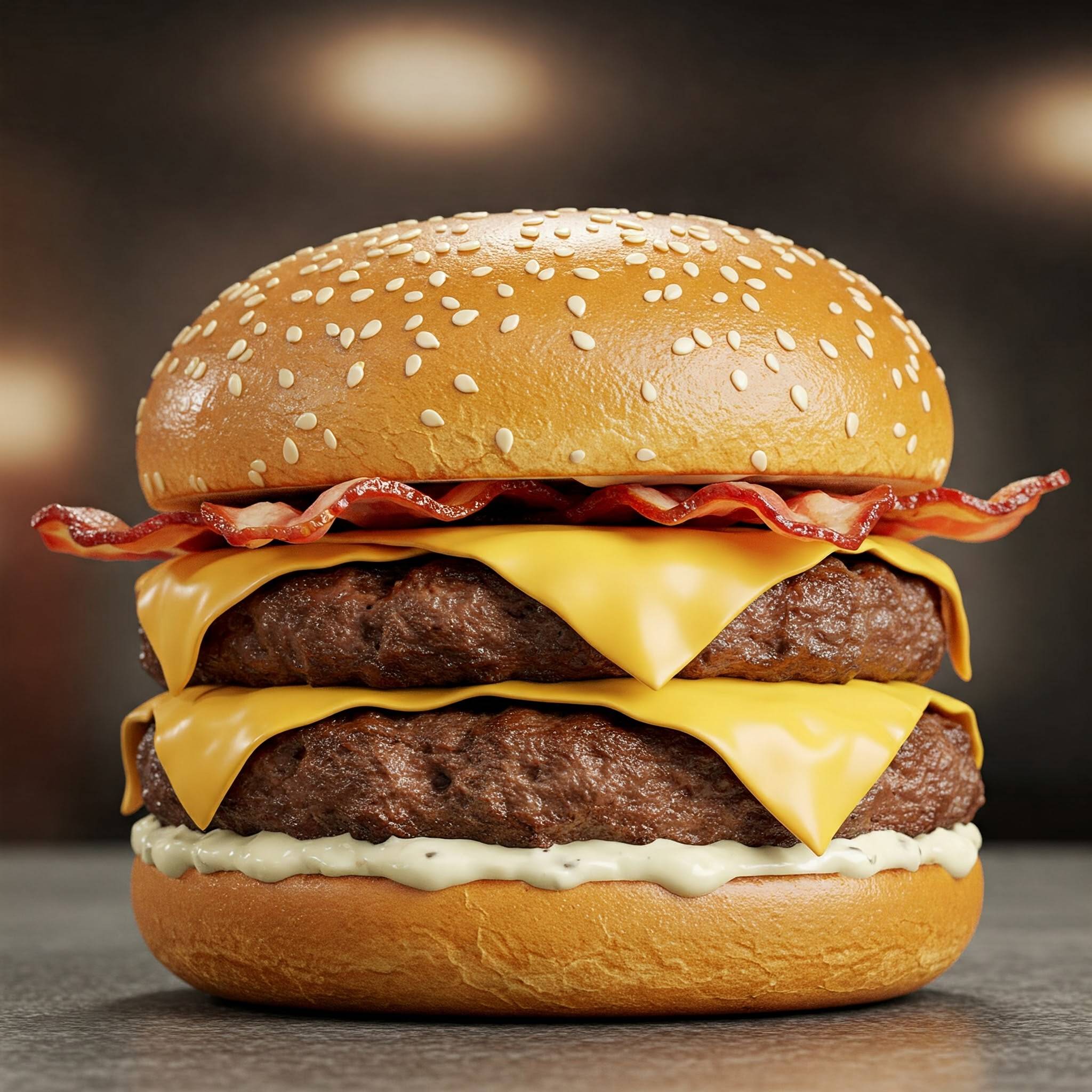 Double cheese bacon burger 🍔🍔🥓🧀