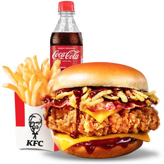 Combo Kentucky Chicken Sándwich Crispy BBQ