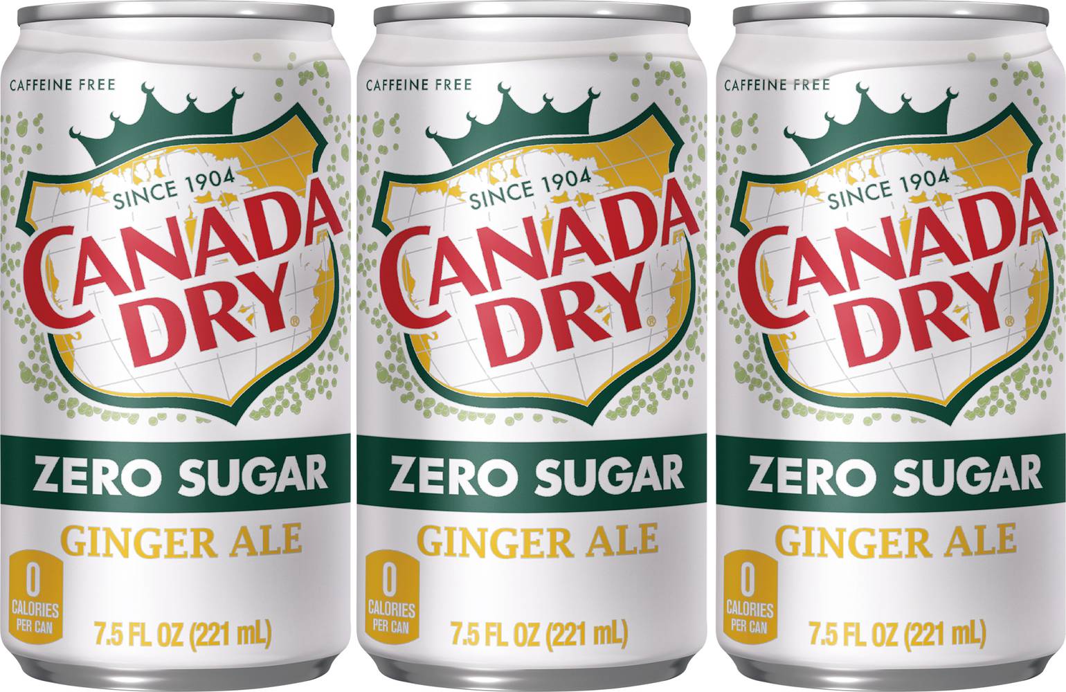 Canada Dry Zero Sugar Ginger Ale Soda (6 x 7.5 fl oz)