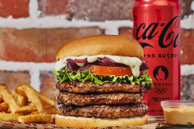 🍔 🇫🇷 🧀 Menu Triple Blue Cheese Burger