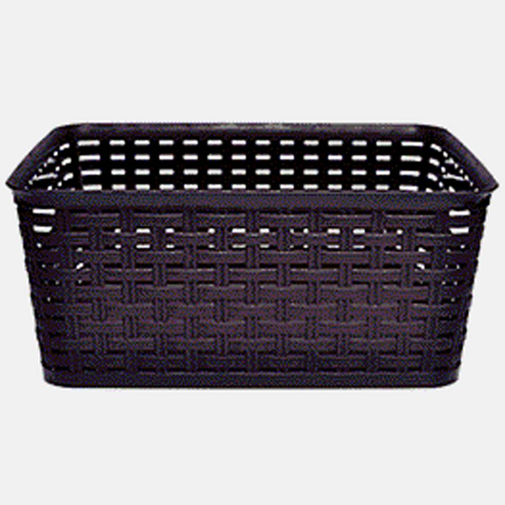 Liza Plastic Rectangular Rattan Look Plastic Basket