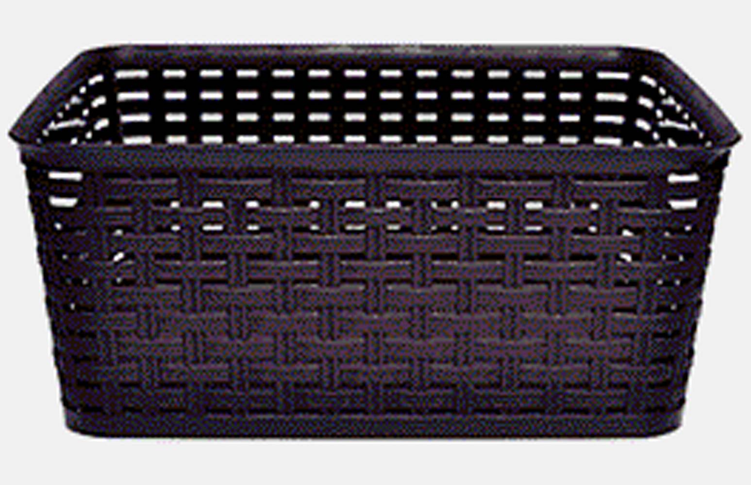 Liza Rectangular Rattan Look Plastic Basket, Brown