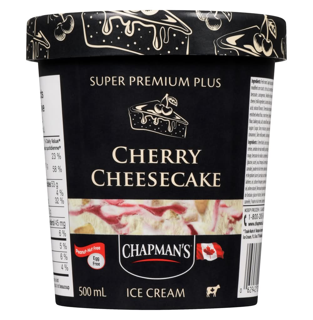 Chapman's Super Premium Plus Ice Cream, Cherry Cheesecake (500 ml)