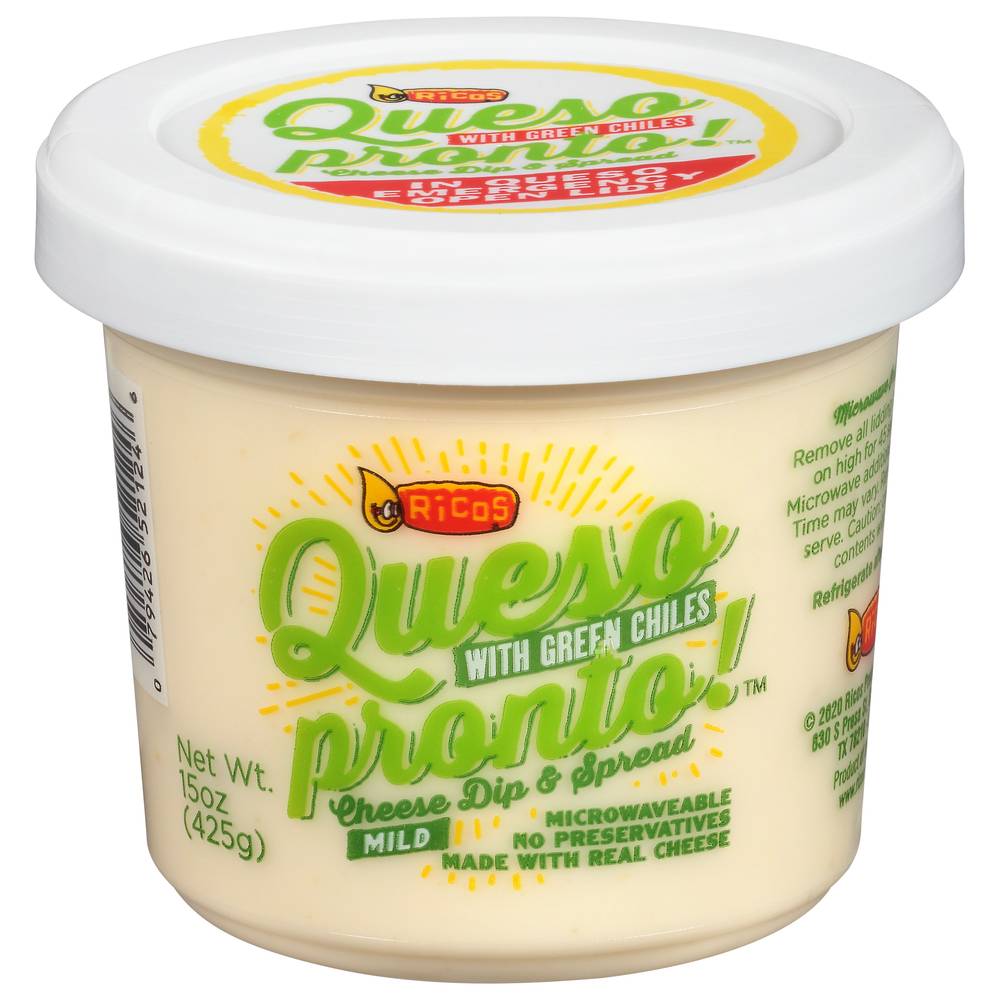 Ricos Queso Pronto Mild Cheese With Green Chiles Dip & Spread (15 oz)