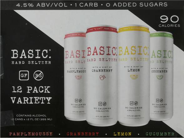 Basic Variety pack Hard Seltzer (12 ct, 12 fl oz)
