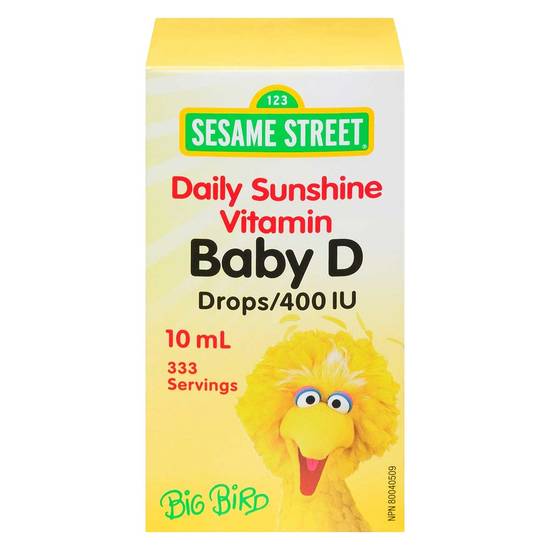 Sesame Street Daily Sunshine Vitamin Baby D Drops 400 Iu (10 ml)