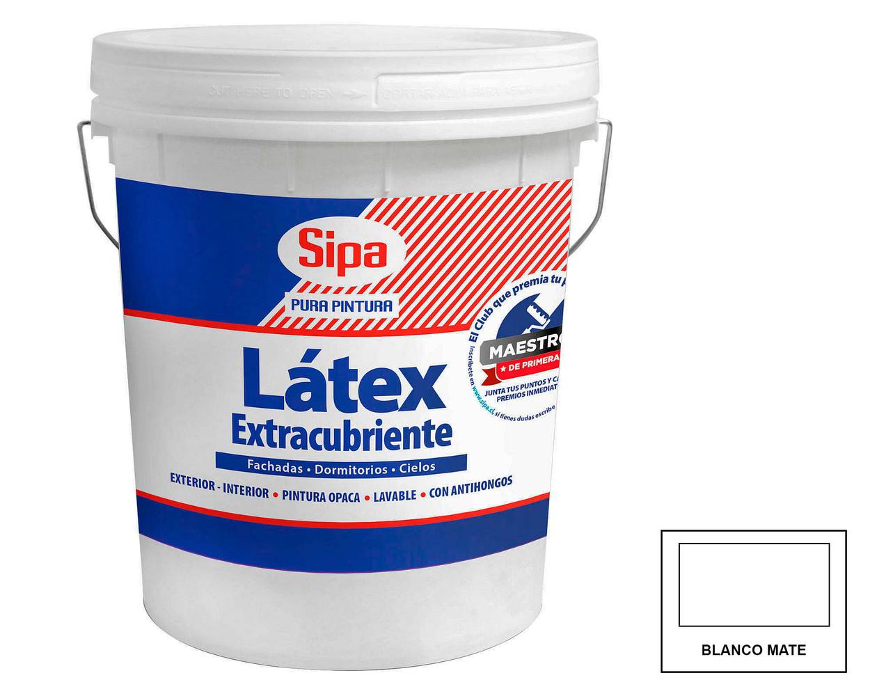 Sipa látex extracubriente blanco mate (4 galones)