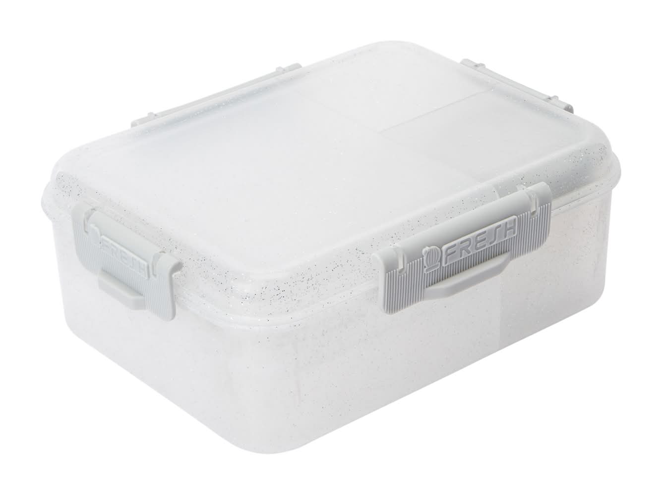 5 Compartment Bento Box 74.41oz Clear Glitter