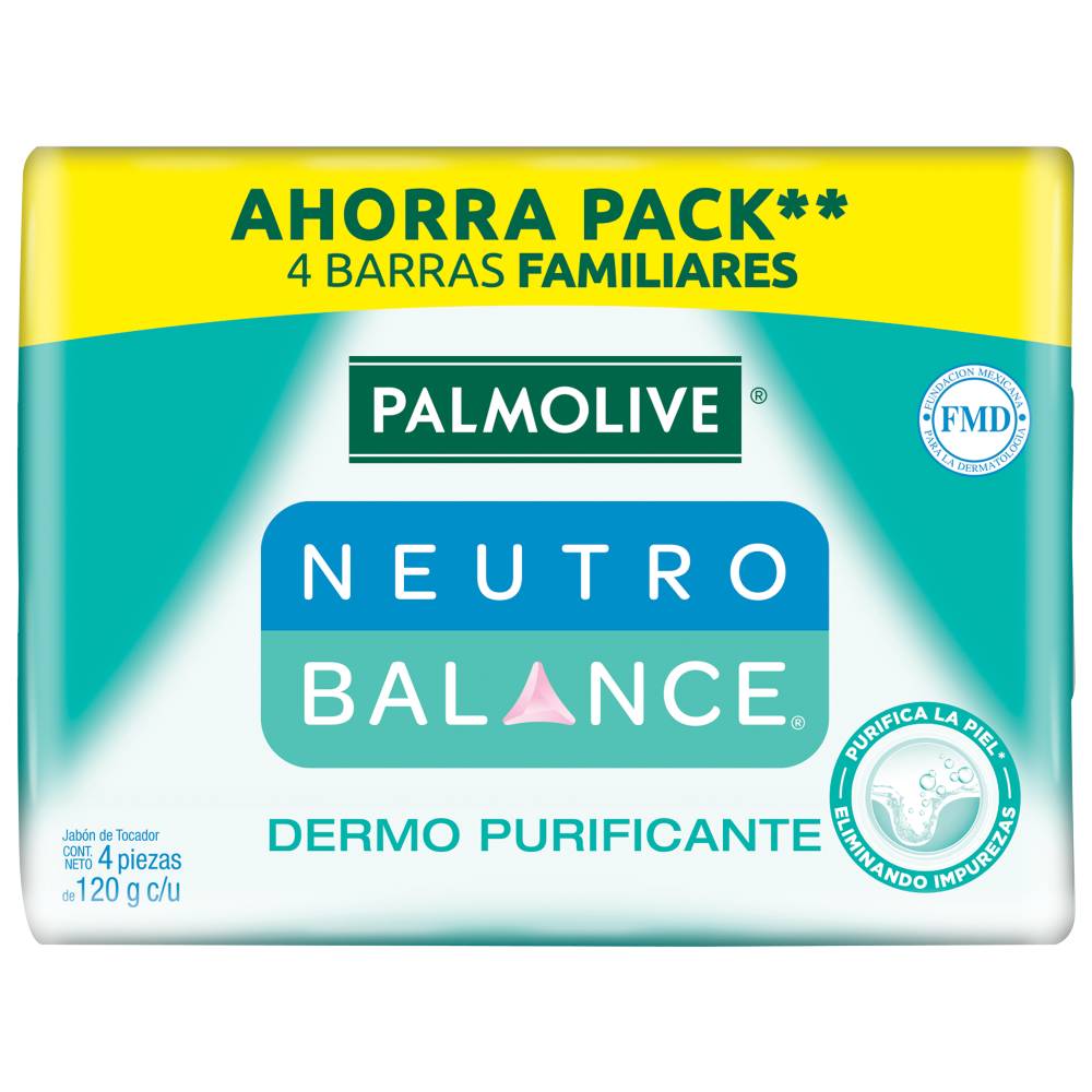 Palmolive jabón de tocador neutro balance dermolimpiador (barras 4 x 150 g)