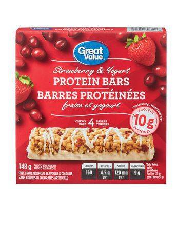 Great value barres protéinées aux fraises et au yogourt (148 g) - strawberry and yogurt protein bars (148 g)