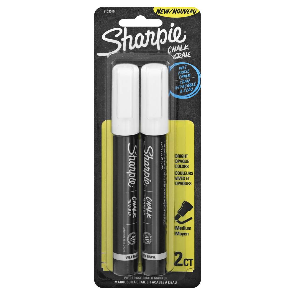 Sharpie Medium White Wet Erase Chalk Marker (2 ct)