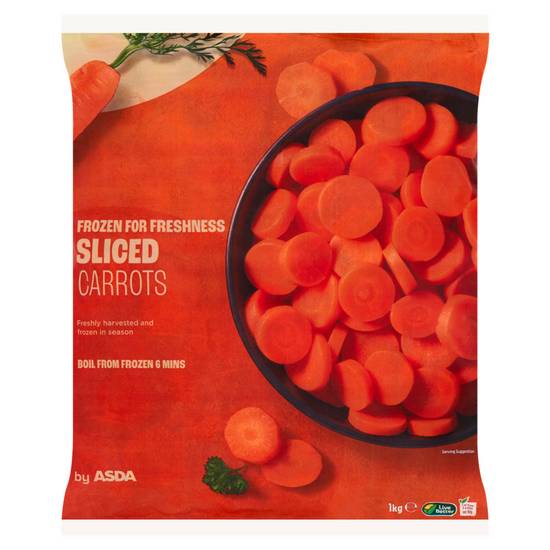 Asda Sliced Carrots 1kg