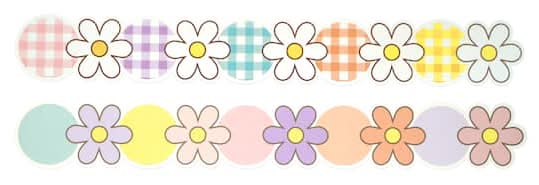 Class Rules! 2.4" X 18" Flower & Gingham Borders, 12Ct. By B2C