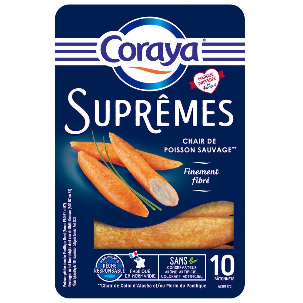 Coraya - Suprêmes surimi goût crabe ( 10 pièces )