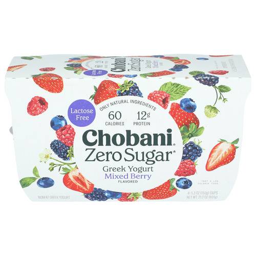 Chobani Mixed Berry Zero Sugar Greek Yogurt 4 pack