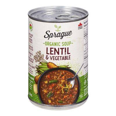 Sprague lentille légume biologique (6 units) - lentil & vegetable soup (398 ml)